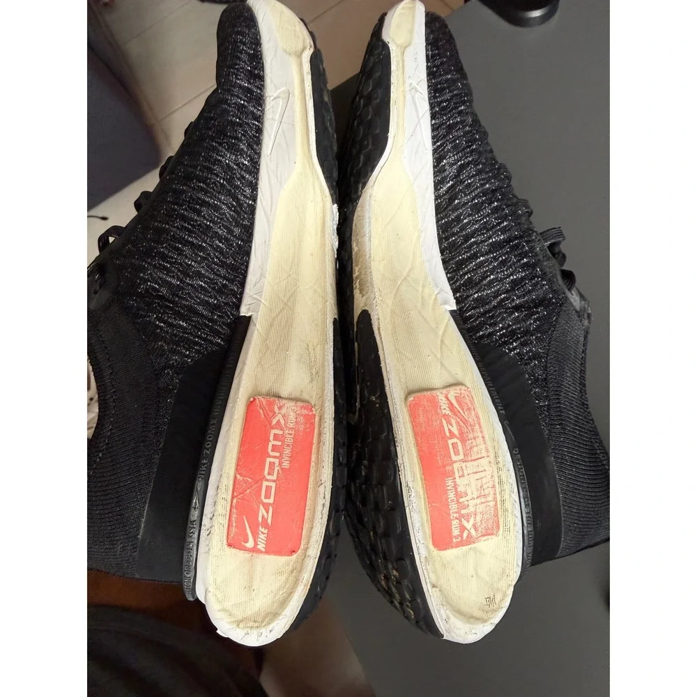 Nike Invincible Run 3 Womens 10 Black White ZoomX Running Shoes DR2660-001